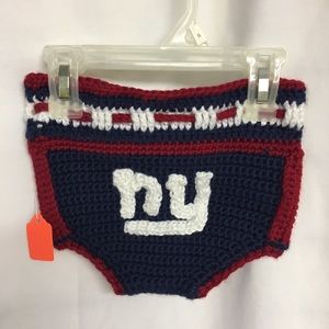NFL Football New York Giants Hand Crochet Diaper Cover NWT Handmade-Nursery Gift